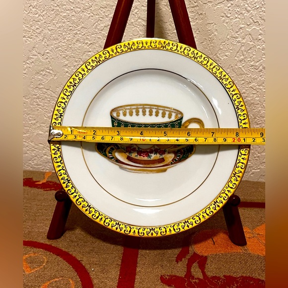 Gold Buffett Royal Gallery Plates. Set Of 4 Tea Cups W/ Gold & 4 Green W/ Gold - Picture 2 of 13